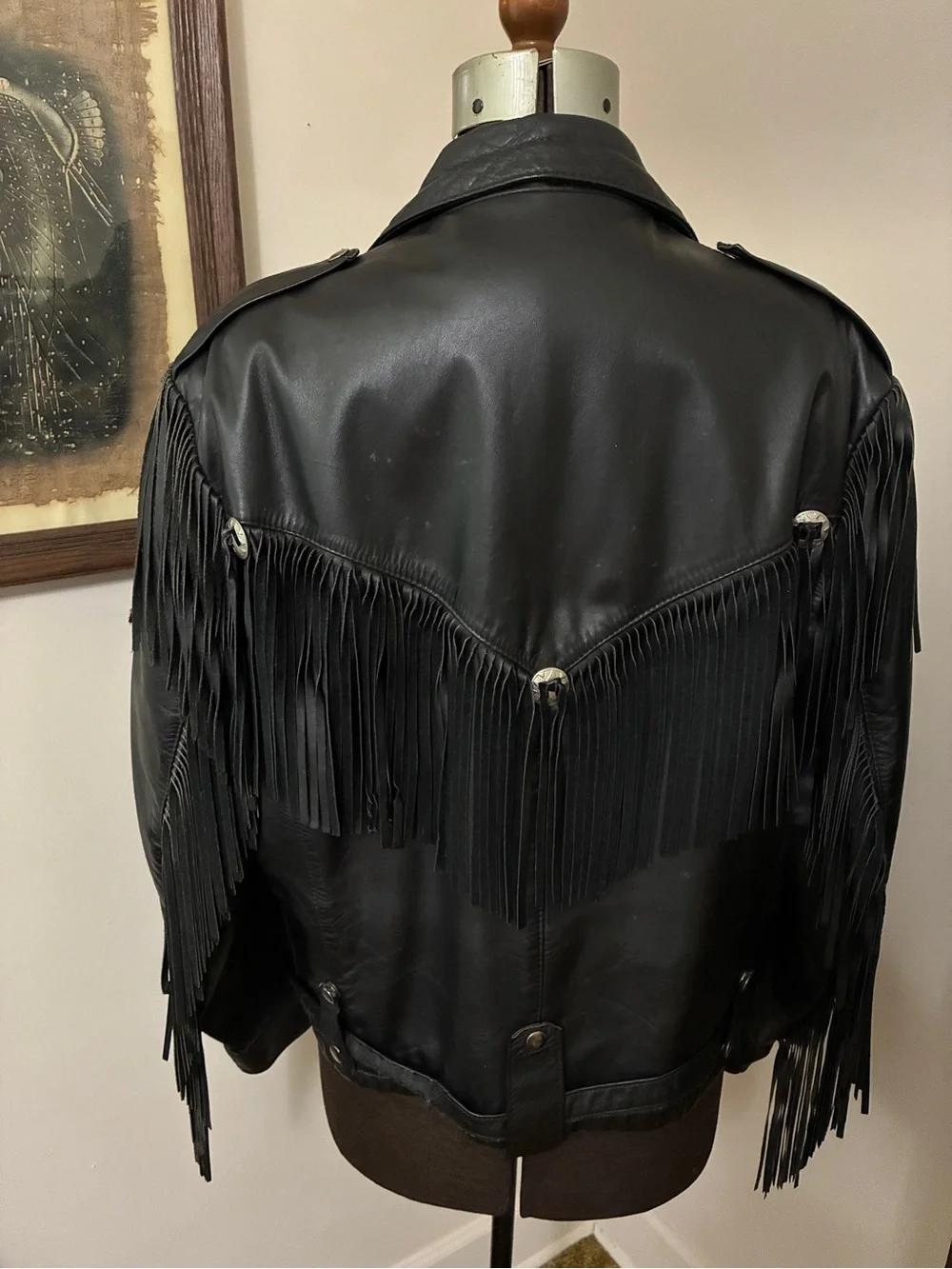 Vintage Reed Sportswear Fringe Leather Jacket with Conchos